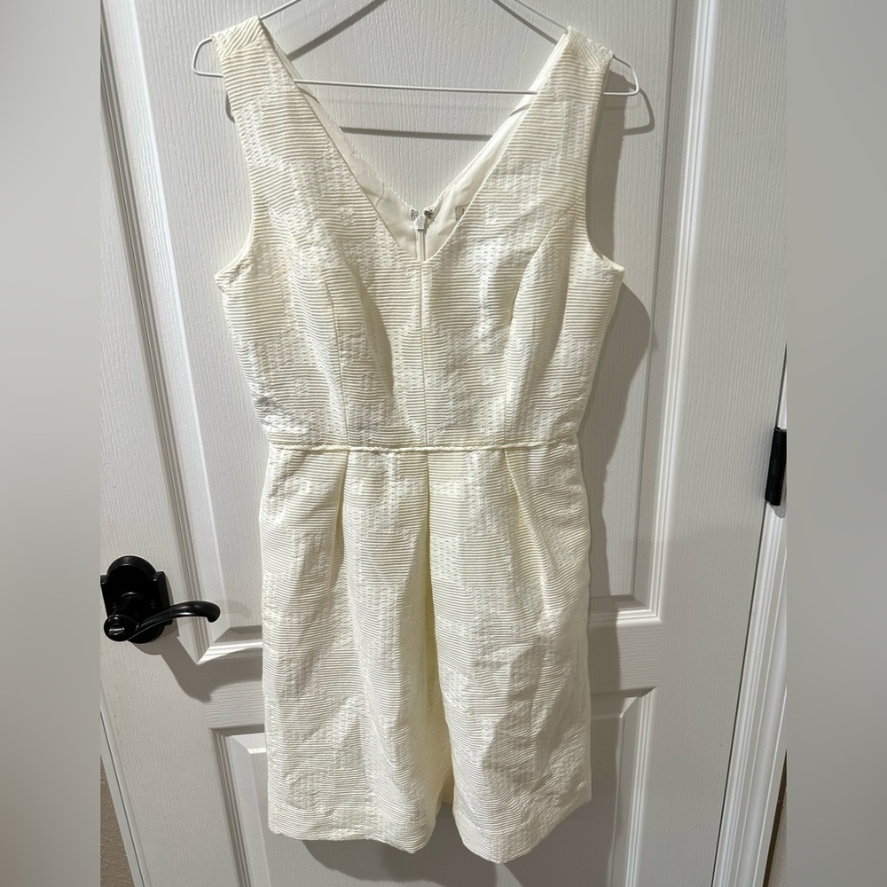 J. Crew Ivory White Sleeveless Fit and Flare Dress